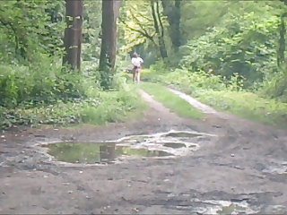 Ulkona aurelia slut in wood road